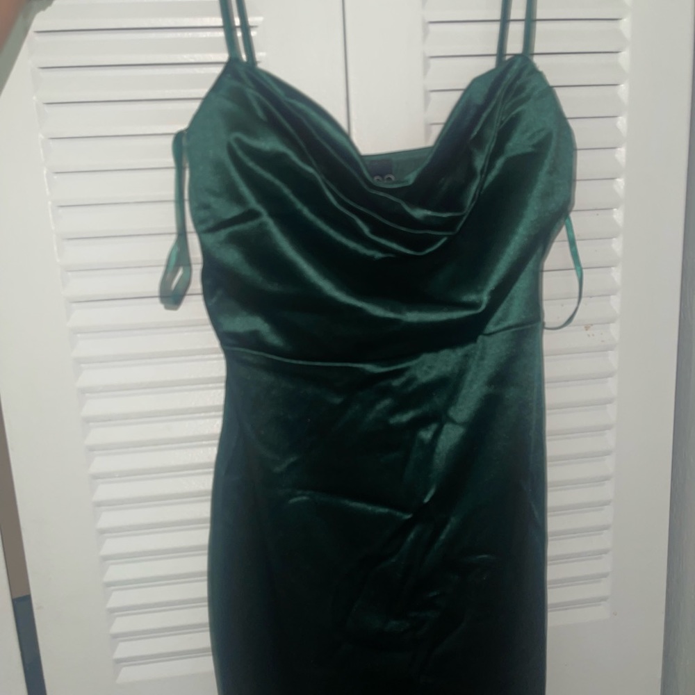 Hunter green silk/satin formal dress